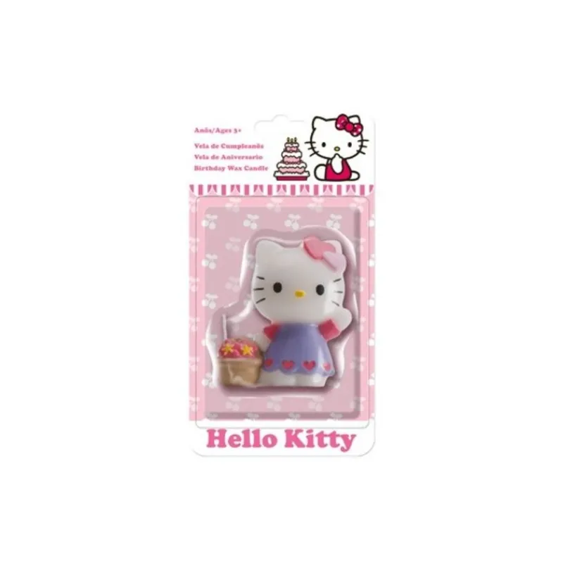 Cerf Dellier Bougie d'Anniversaire Hello Kitty sur pique