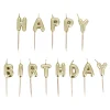 Cerf Dellier Bougies à piquer "Happy Birthday" dorées