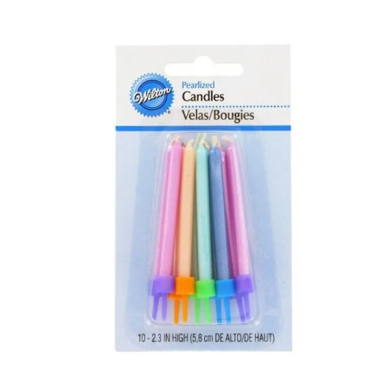Cerf Dellier Bougies nacrées pastelles Wilton (x 10)