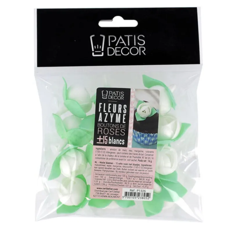 Cerf Dellier Boutons de rose blanche x15