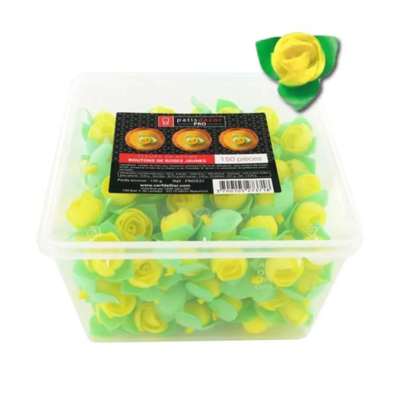 Cerf Dellier Boutons de roses jaunes en azyme (x150)