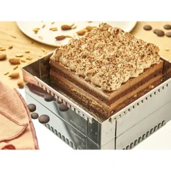 Cerf Dellier Cadre à entremets extensible inox carré 16 à 30 cm De Buyer
