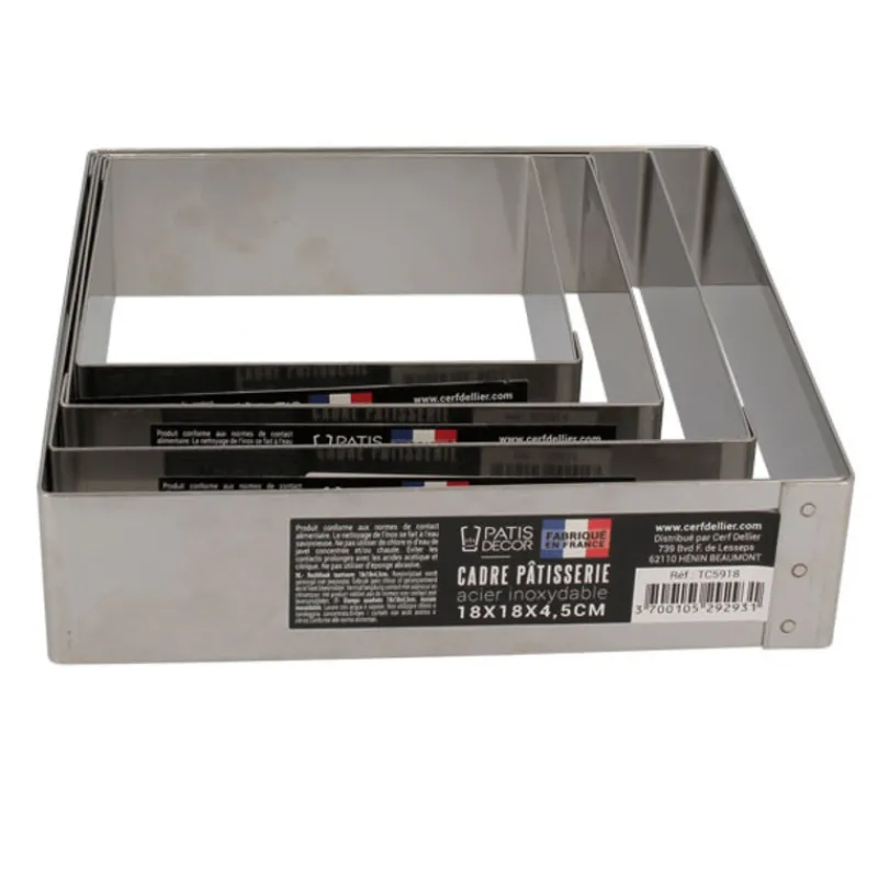 Cerf Dellier Cadre à mousse inox H 4,5 cm 24 x 24 cm