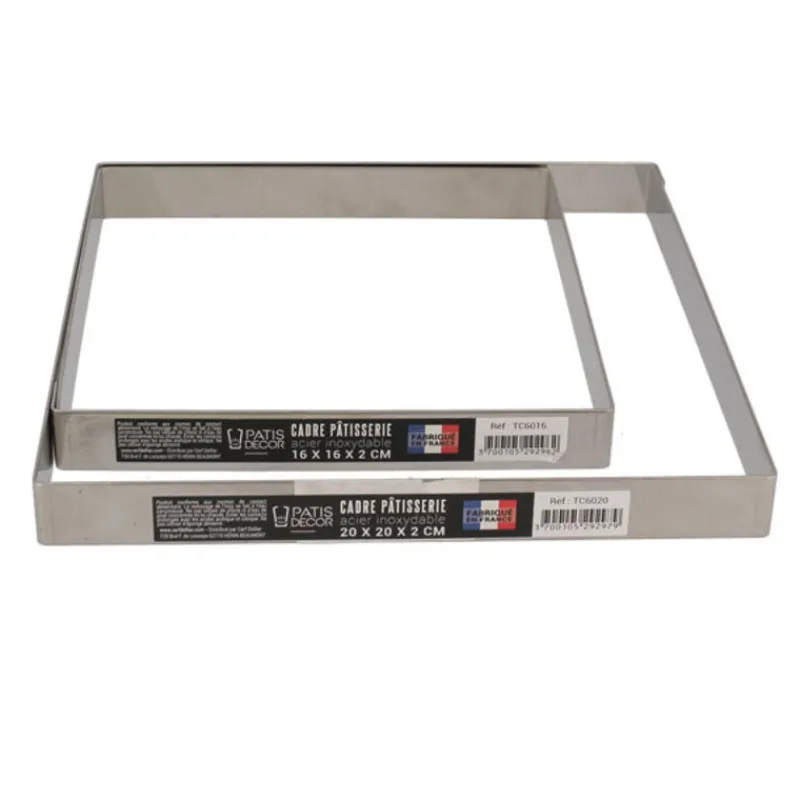 Cerf Dellier Cadre à pâtisserie inox H 2 cm - 20 x 20 cm