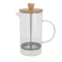 Cerf Dellier Cafetière à piston en verre couvercle bambou  - 1000 ml