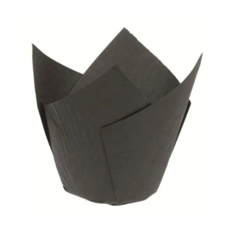 Cerf Dellier Caissette haute Tulipcup noire (x 200)