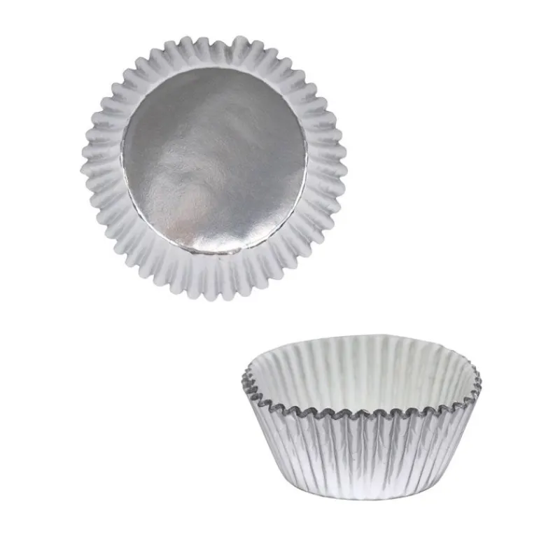 Cerf Dellier Caissettes cupcake argent (x30)