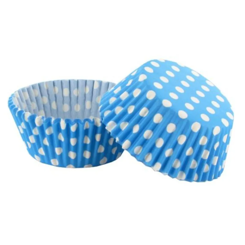 Cerf Dellier Caissettes cupcakes bleues à pois blancs (x50)