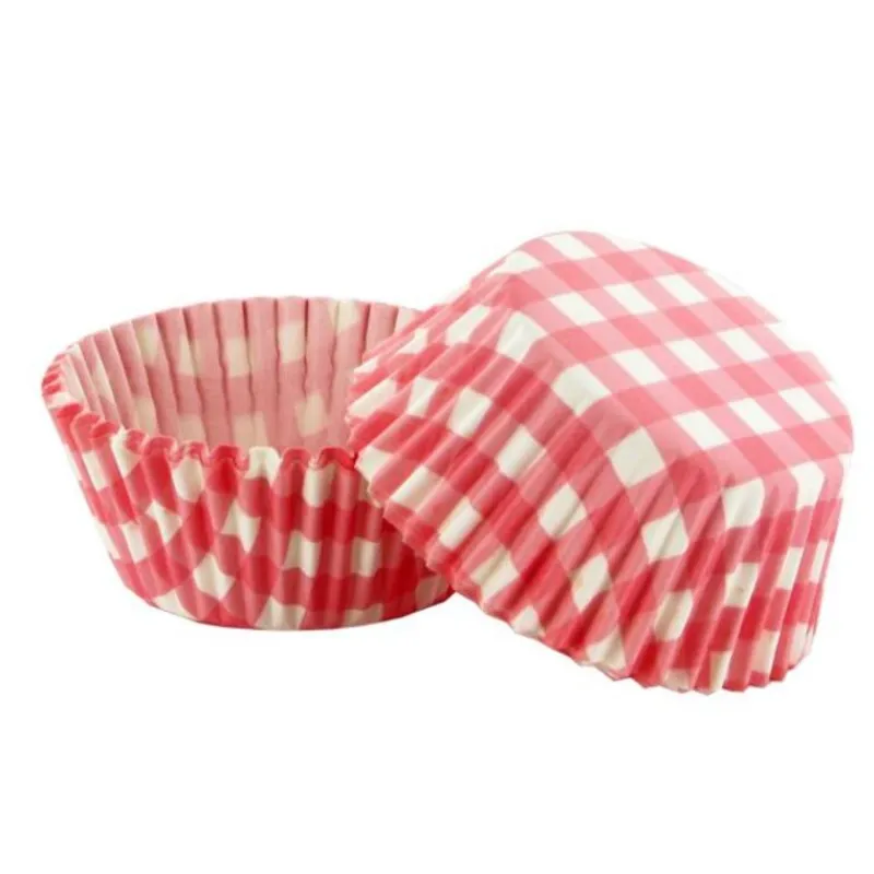 Cerf Dellier Caissettes cupcakes "Vichy rose" (x50)