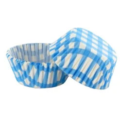 Cerf Dellier Caissettes cupcakes "Vichy bleu" (x50)