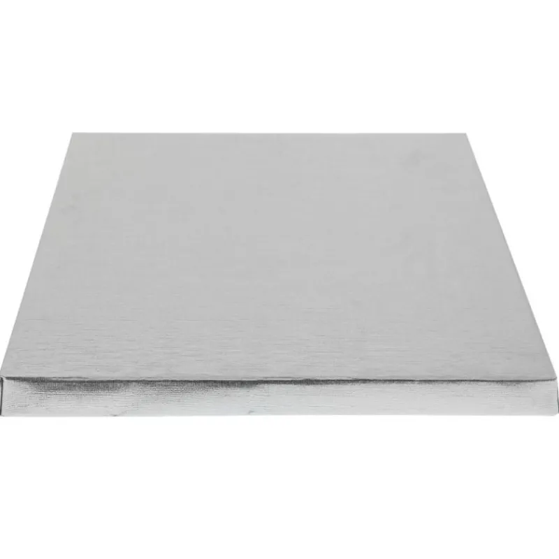 Cerf Dellier Cake drum carré argent 45 x 45 cm