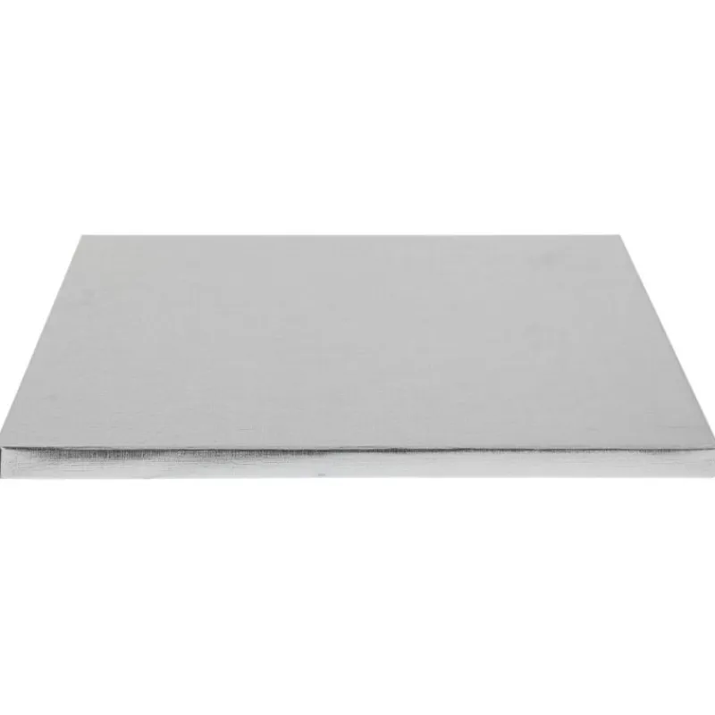 Cerf Dellier Cake drum rectangle argent 25 x 35 cm