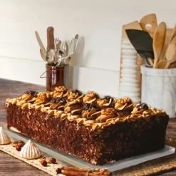 Cerf Dellier Cake drum rectangle argent 25 x 35 cm