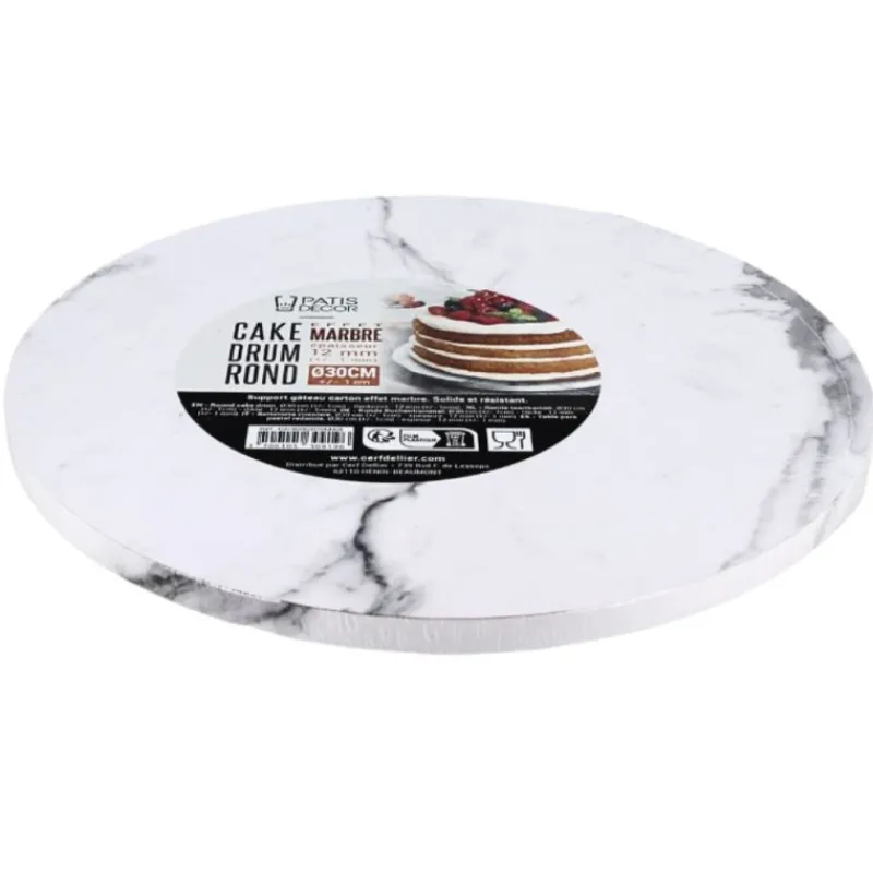 Cerf Dellier Cake Drum Rond Effet Marbre Ø 30 cm