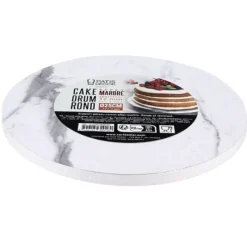Cerf Dellier Cake Drum Rond Effet Marbre Ø 25 cm