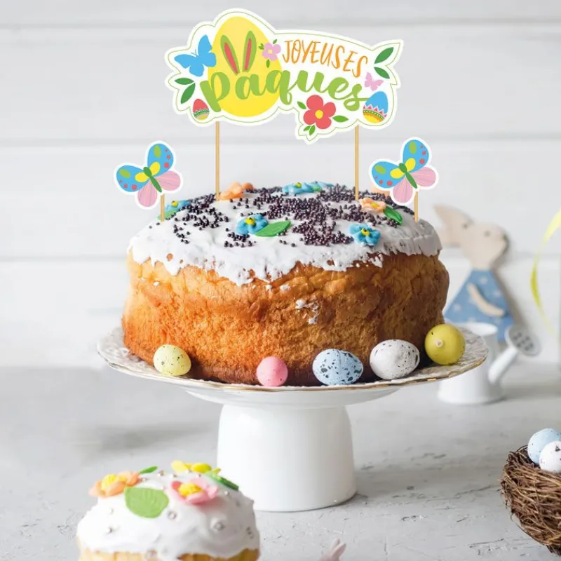 Cerf Dellier Cake topper assortis "Joyeuses Pâques"