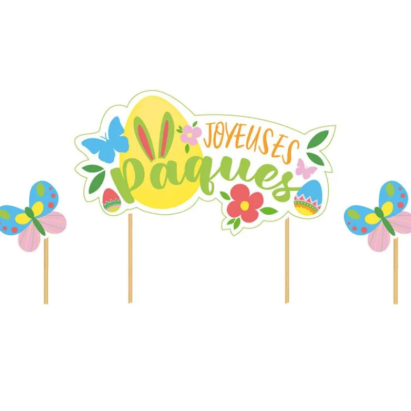 Cerf Dellier Cake topper assortis "Joyeuses Pâques"