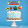 Cerf Dellier Cake topper assortis "Joyeux anniversaire" thème Super-héros