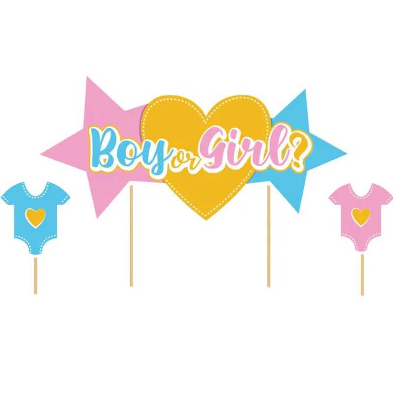 Cerf Dellier Cake topper assortis thème Gender reveal "Fille ou garçon"