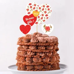 Cerf Dellier Cake topper assortis thème Romantique "Bonne fête"