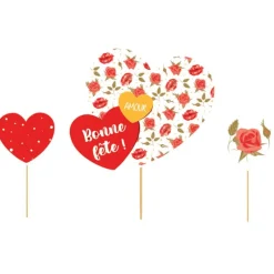 Cerf Dellier Cake topper assortis thème Romantique "Bonne fête"