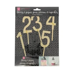 Cerf Dellier Cake Topper Chiffres Dorés