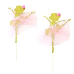 Cerf Dellier Cake topper danseuse dorée (x 2)
