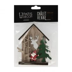 Cerf Dellier Cake topper en bois chalet de Noël