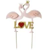 Cerf Dellier Cake topper flamants roses Love