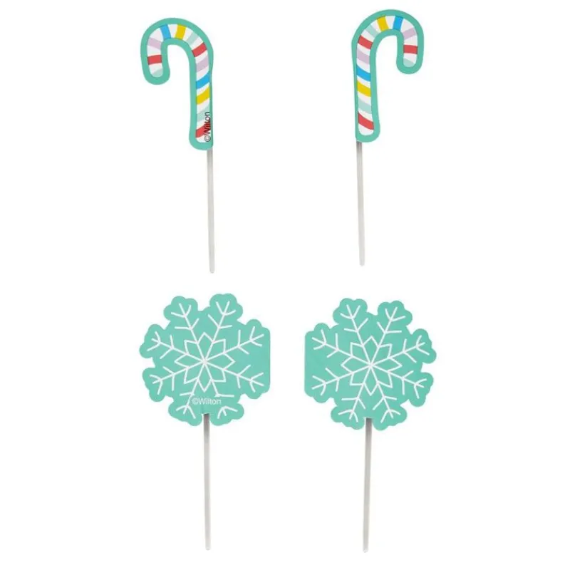 Cerf Dellier Cake topper flocon et sucre d'orge Wilton (x 12)
