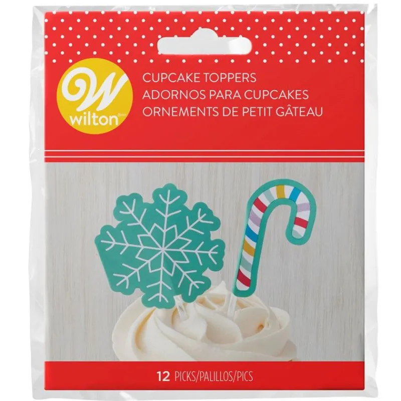 Cerf Dellier Cake topper flocon et sucre d'orge Wilton (x 12)