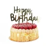 Cerf Dellier Cake Topper Happy Birthday doré