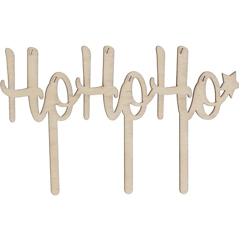 Cerf Dellier Cake topper Ho Ho Ho en bois