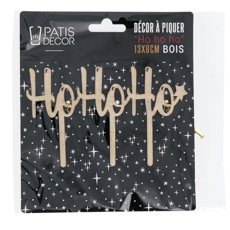 Cerf Dellier Cake topper Ho Ho Ho en bois