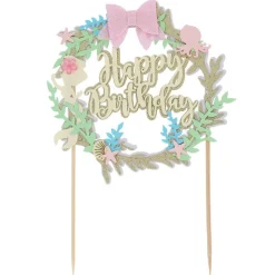 Cerf Dellier Cake topper "Happy birthday" thème sirène