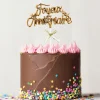 Cerf Dellier Cake topper "Joyeux anniversaire"
