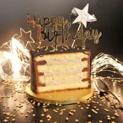 Cerf Dellier Cake Topper étoile Happy Birthday