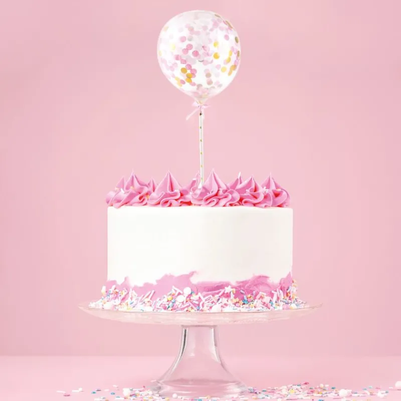 Cerf Dellier Cake toppers ballons & confettis (x2)