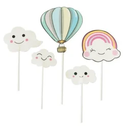 Cerf Dellier Cake toppers nuages et montgolfière