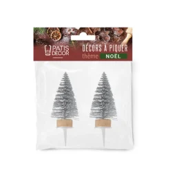 Cerf Dellier Cake toppers sapins argentés