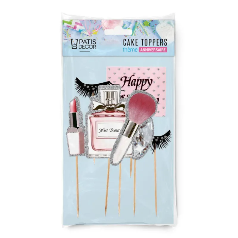 Cerf Dellier Cakes toppers Anniversaire maquillages (x7)