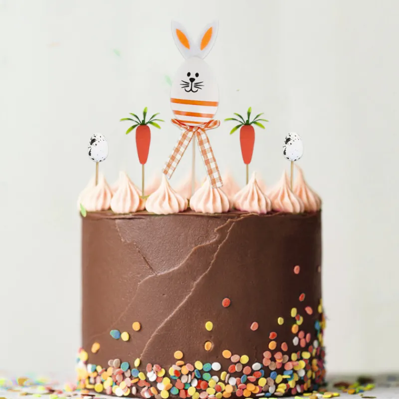 Cerf Dellier Cakes toppers lapin de Pâques (x5)