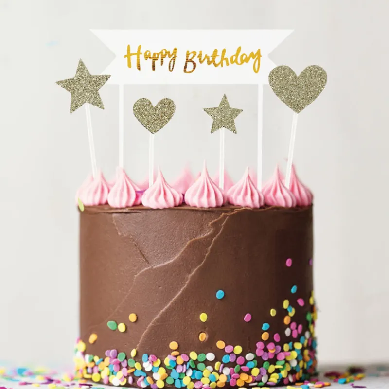 Cerf Dellier Cakes toppers "Happy birthday" 2 (x10)