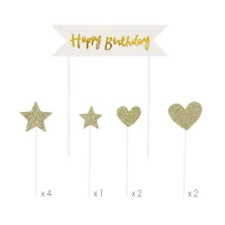 Cerf Dellier Cakes toppers "Happy birthday" 2 (x10)