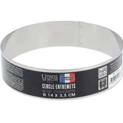 Cerf Dellier Cercle à entremets inox H 3,5 cm Ø 14 cm
