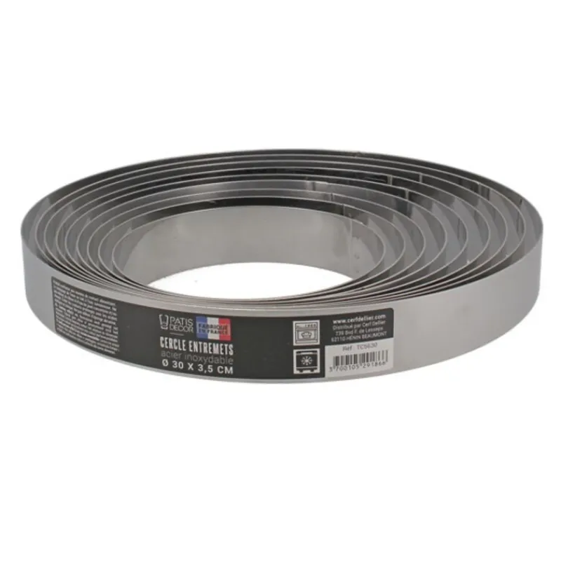 Cerf Dellier Cercle à entremets inox H 3,5 cm Ø 24 cm