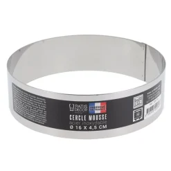 Cerf Dellier Cercle à mousse inox H 4,5 cm Ø 16 cm
