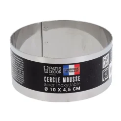 Cerf Dellier Cercle à mousse inox H 4,5 cm Ø 10 cm