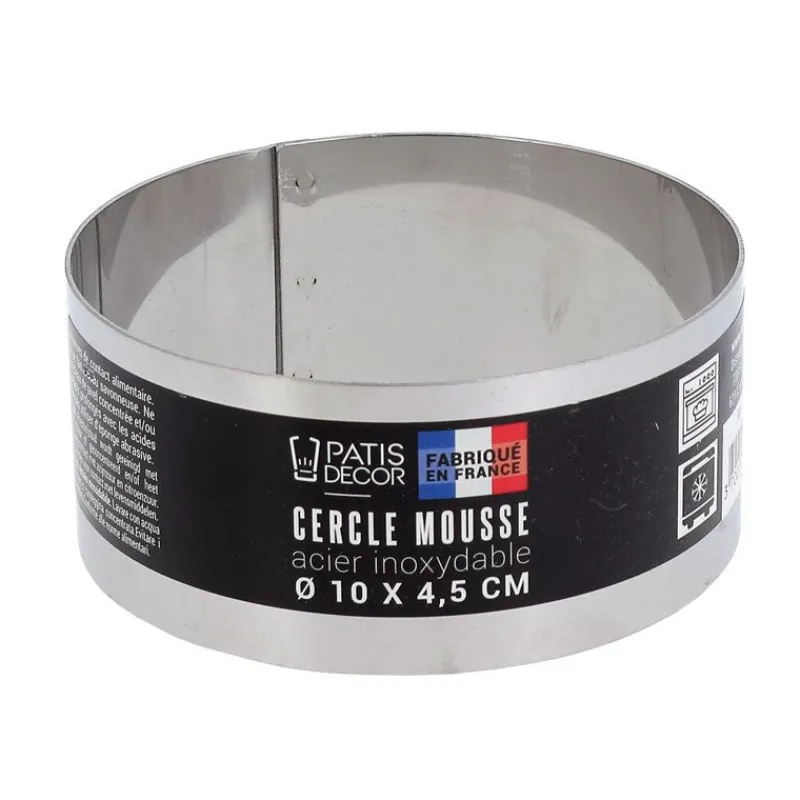 Cerf Dellier Cercle à mousse inox H 4,5 cm Ø 10 cm