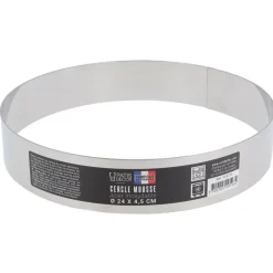 Cerf Dellier Cercle à mousse inox H 4,5 cm Ø 24 cm